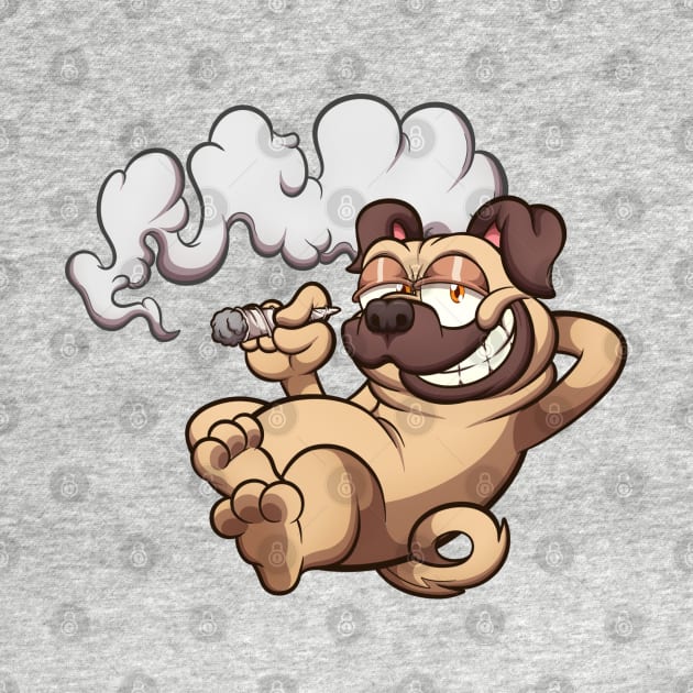 Pug Smoking A Joint by TheMaskedTooner